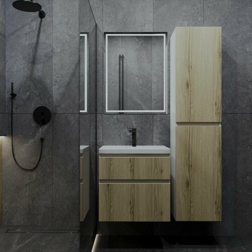 Тумба с раковиной в ванную тумба для ванной FAURAplus Аврора 60-2 подвесная фасад дуб эльвезия раковина Classica 21000₽