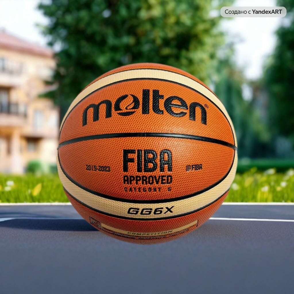 Баскетбольный мяч молтен GG6X, размер 6, коричневый