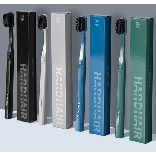 Щетка для отбеливания зубов HARDHAIR с угольным напылением зеленая