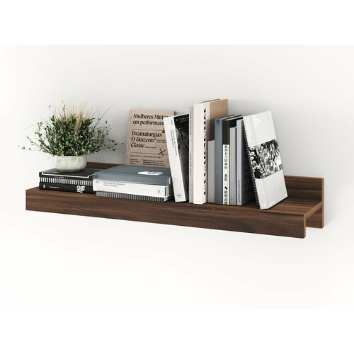 Полка навесная, настенная, для гостиной, для детской, для офиса, Есэндвич Лаворо, 60х20х13 см (Слива валлис)