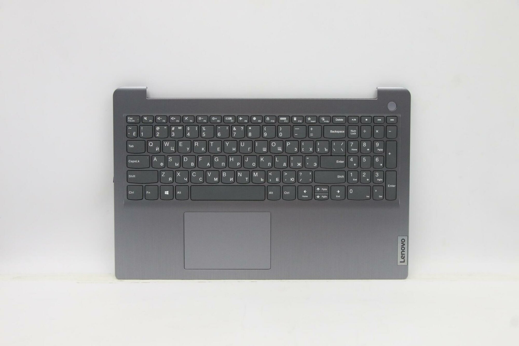 Верхняя панель с клавиатурой (топкейс) для ноутбука Lenovo IdeaPad 3-15ITL6/3-15ADA6/3-15ACL6. раскладка - русская, без подсветки, серая (5CB1B69234), оригинал