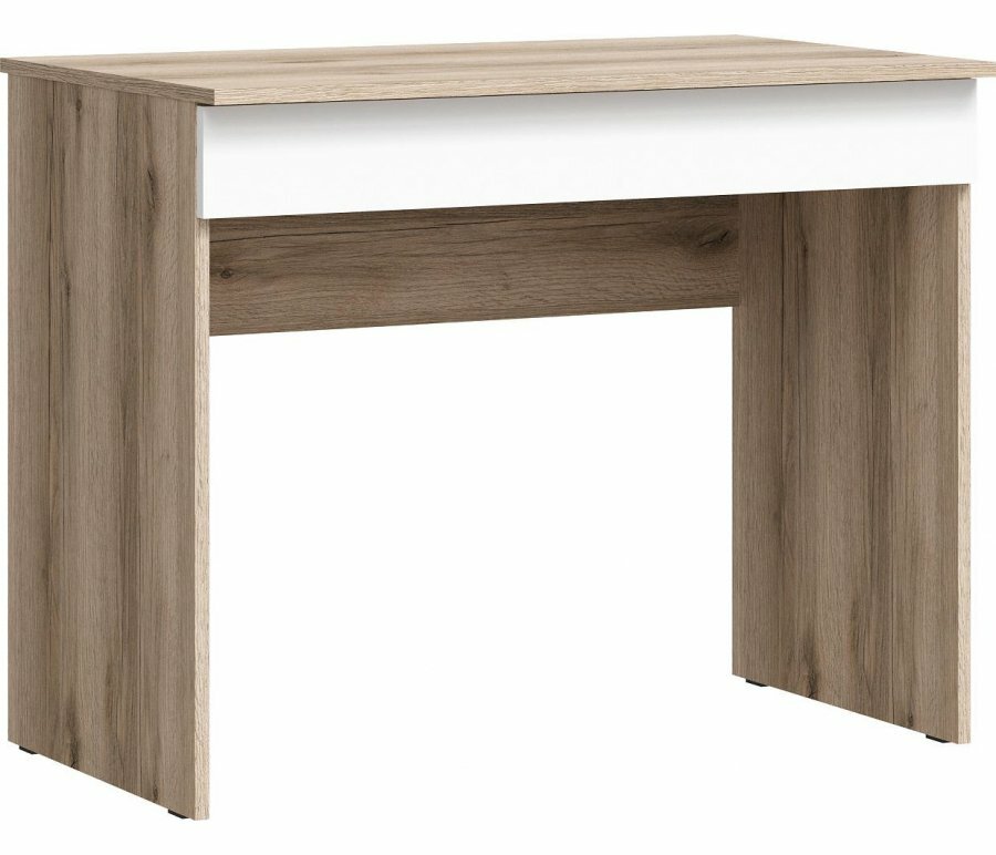 фото LM.RU Письменный стол Кинд СТ-01 белый / дуб делано ЛайфМебель Кинд СТ-01 белый / дуб делано
