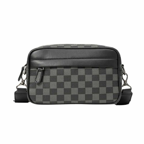 Сумка мессенджер , серый, черный