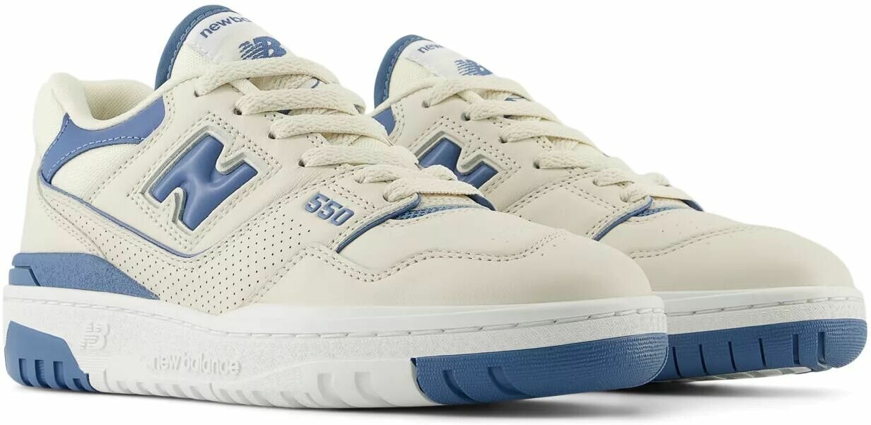 Кроссовки New Balance 550, полнота F, размер 6 US, бежевый/синий — фото 1