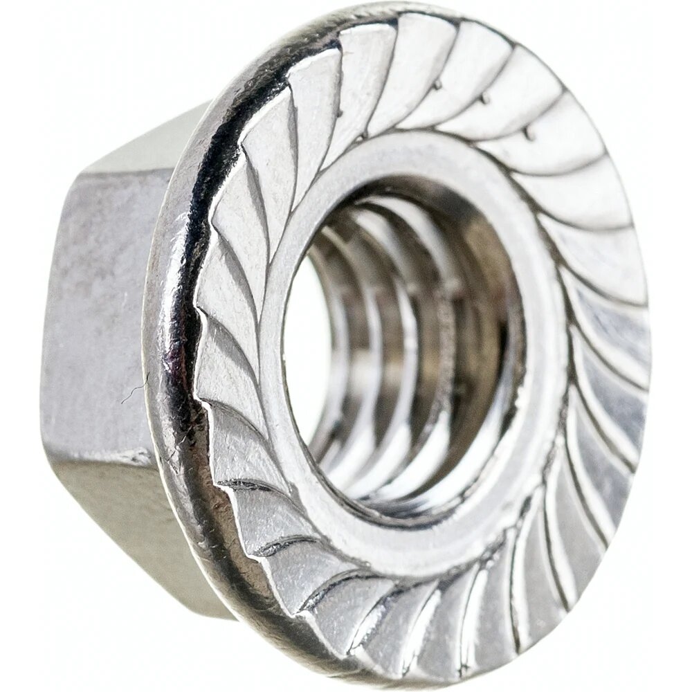 Гайка шестигранная с фланцем с насечками DINFIX DIN 6923 А2 нерж M 3 (1 шт) 00-0004857