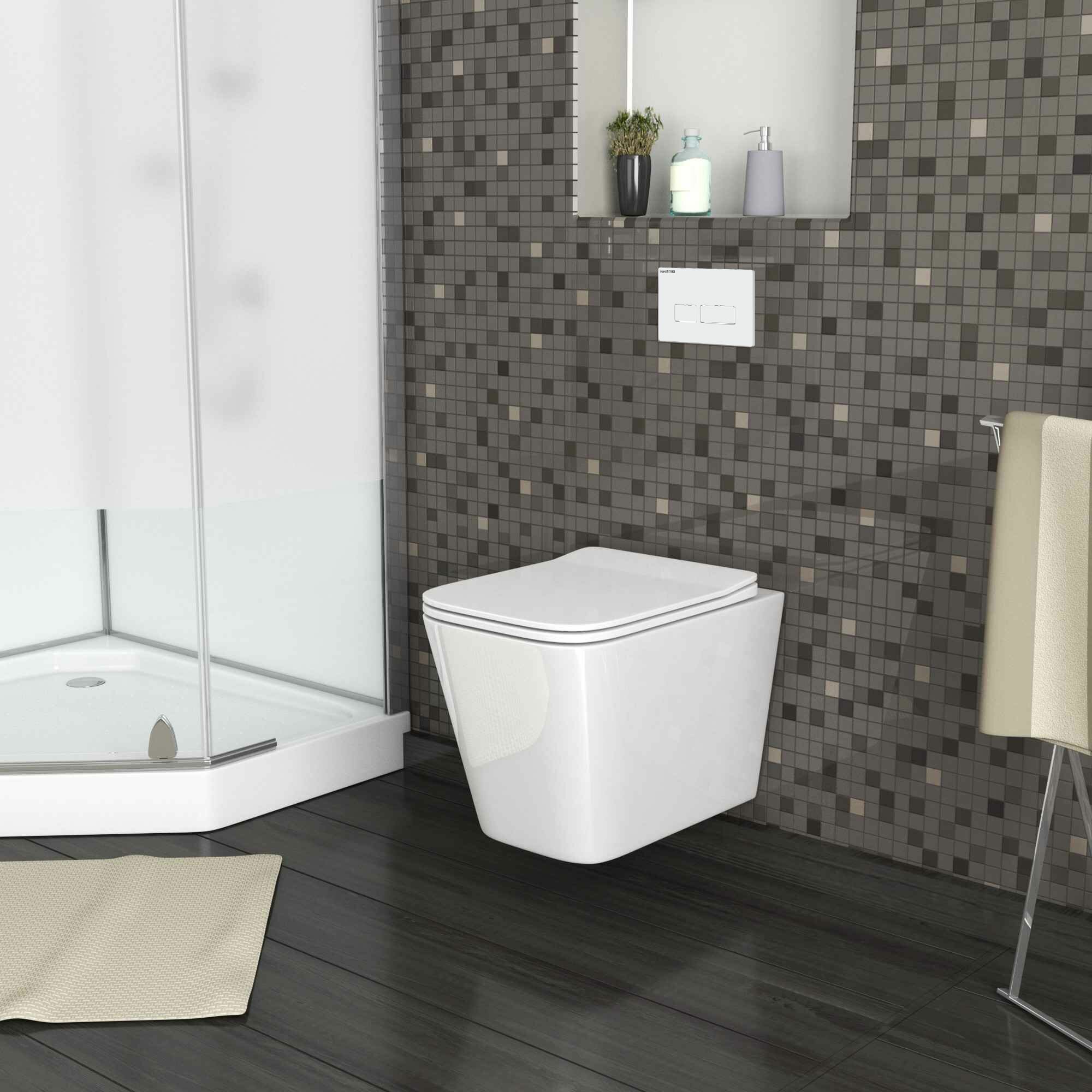 Унитаз подвесной Grossman Falcon GR-4441S (520х360х350) безободковый белый с тонкой крышкой микролифт1 место