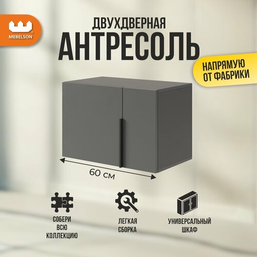 Антресоль двухдверная Баско L600 цвет Графит 603540 см Mebelson 3770₽