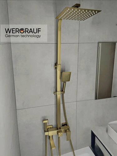 Изображение товара Душевая система Wergrauf 4S-20G с тропическим душем цвет золото