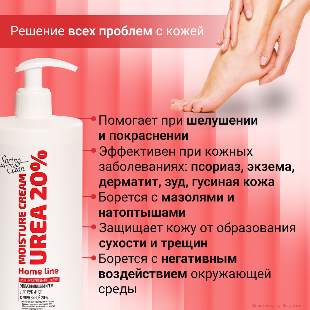 Увлажняющий крем Beauty Wave Professional для рук, ног и тела с мочевиной — фото 1
