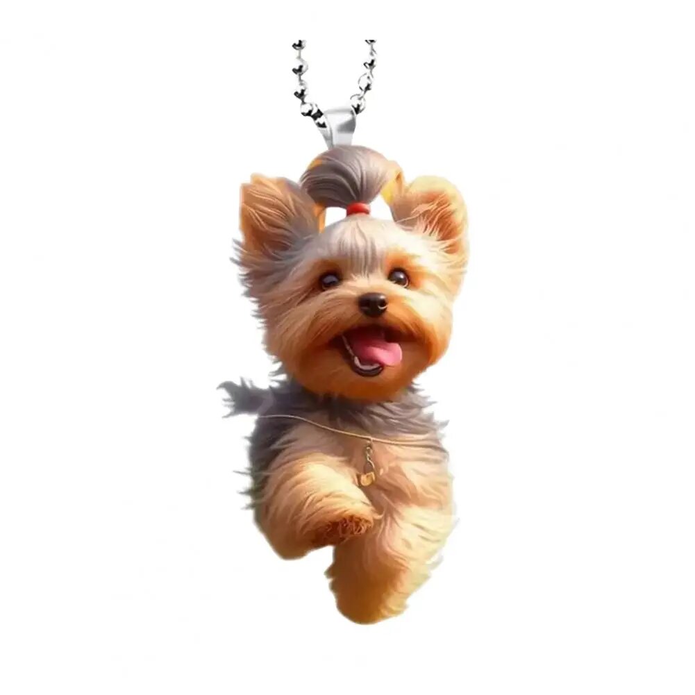 Автомобильный аксессуар подарок очаровательный 2d Акриловый Брелок для собак подвеска со шнурком милое подвесное украшение для автомобиля мультяшный аксессуар