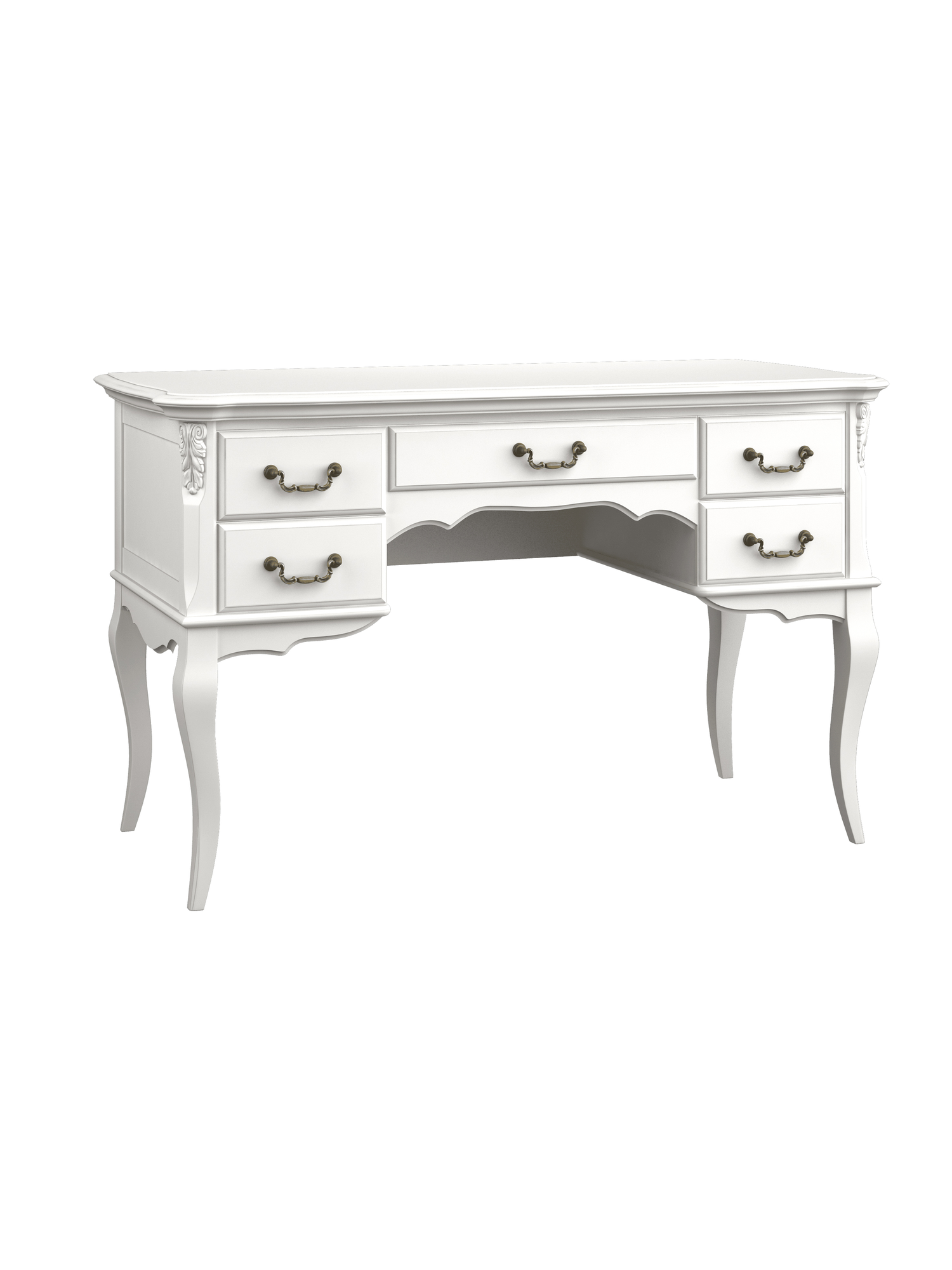 Стол письменный Ля Нэж "White Wood", стиль Прованс, белый, деревянный, узкий кабинетный