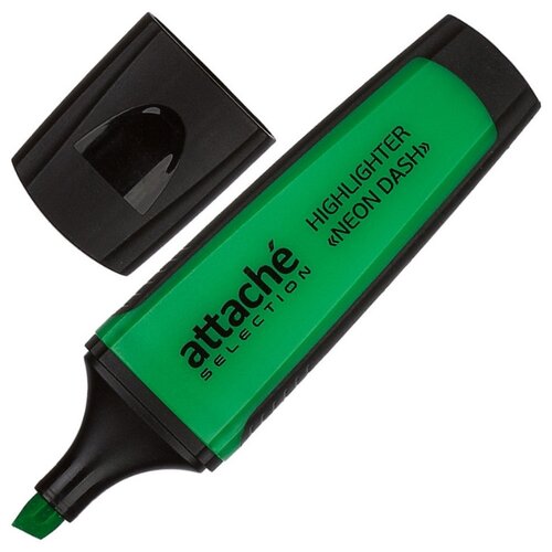 Маркер выделитель текста Attache Selection Neon Dash, 1-5мм, зеленый 5 шт.