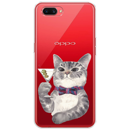 Силиконовый чехол на Oppo A3s / Oppo A3s Кот джентльмен, прозрачный силиконовый чехол на oppo a3s oppo a3s полет бабочек прозрачный