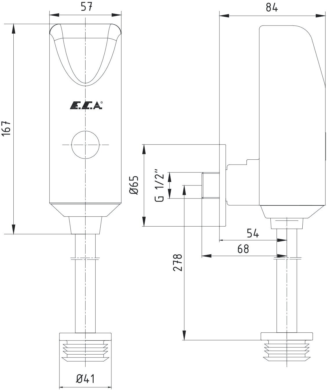 Смывное устройство для уринала E.C.A E.С.A. 108111001EX, 6V - фотография № 5