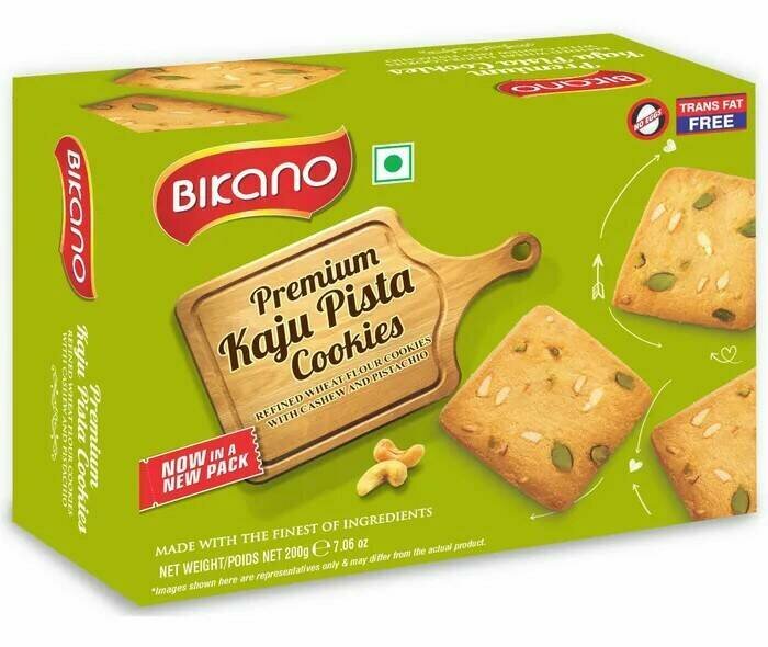 Premium KAJU PISTA COOKIES Bikano (премиум каджу писта кукис печенье с кешью и фисташками Бикано) 200 г.