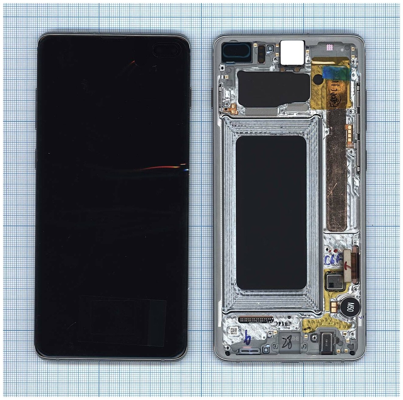Дисплей для Samsung Galaxy S10 Plus SM-G975F в сборе с тачскрином и рамкой белый