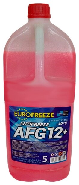 FAVORIT 52237 Антифриз красный AFG 12+ канистра 4,8кг.-35C (4,2), EUROFREEZE,