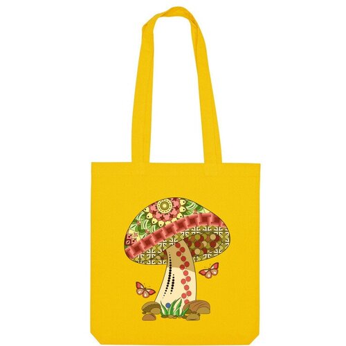 Сумка шоппер Us Basic, желтый сумка гриб в сомбреро с маракасами танцующий гриб зеленый