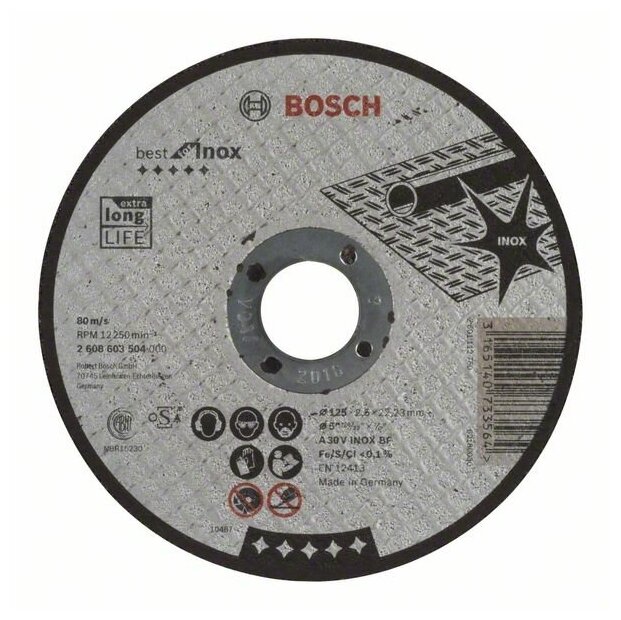 Отрезной круг, прямой Bosch Best for Inox 125мм 2.5мм (2608603504)
