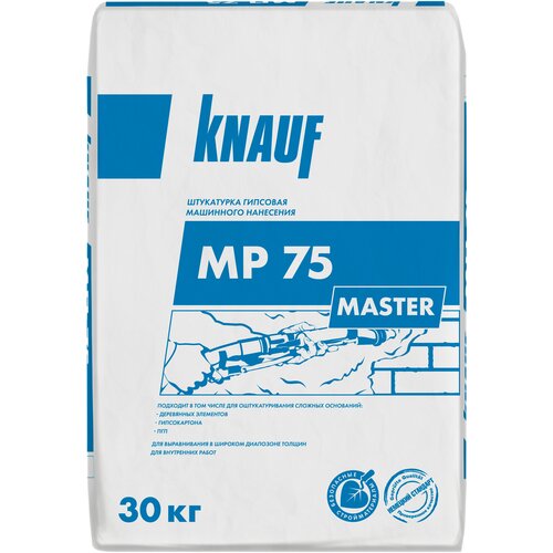 Штукатурка механизированная гипсовая Knauf МП 75 Мастер 30 кг универсальная смесь knauf трибон 30 кг
