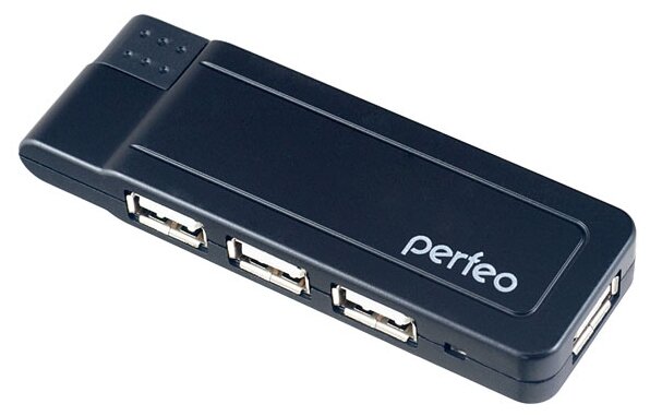 USB-Концентратор Perfeo 4 Port, (PF-VI-H021 Black) чёрный