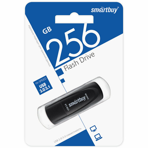 Флеш-накопитель USB 3.0/3.1 Smartbuy 256 GB Scout (SB256GB3SCK), черный