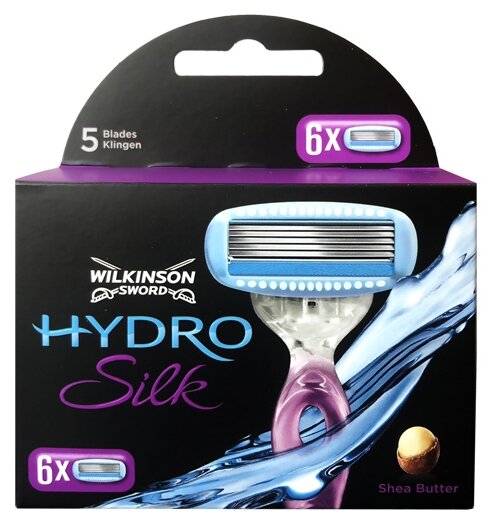 Wilkinson Sword / SCHICK / HYDRO SILK / Сменные кассеты для женской бритвы SILK , 6 шт.