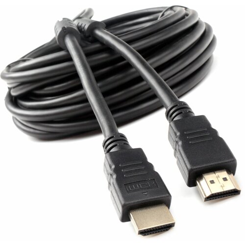 Кабель HDMI Cablexpert CCF2-HDMI4-10M, 10 м, v1.4, 19M/19M, черный, позолоченные разъемы, экран, 2 ферритовых кольца кабель hdmi cablexpert ccf2 hdmi4 6 1 8 м v2 0 19m 19m черный позолоченные разъемы экран 2 ферритовых кольца