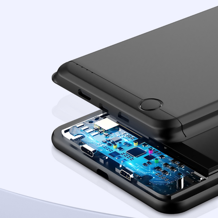Чехол-бампер MyPads со встроенной усиленной мощной батарей-аккумулятором большой повышенной расширенной ёмкости 6800 mAh для Redmi Note 8 Pro черный
