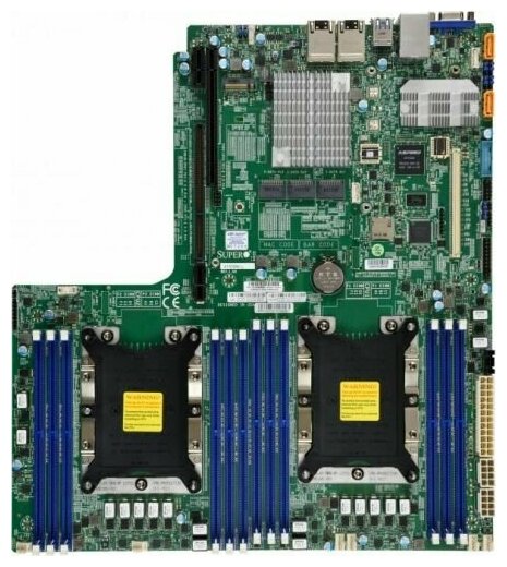Серверная платформа 2U Supermicro SYS-6029P-WTR (2x3647, C621, 12xDDR4, 8x3.5" HS, 2xGE, 2x1000W, Rail)