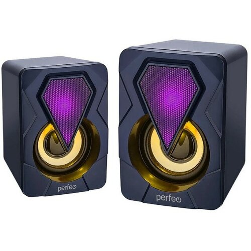 Perfeo Компьютерные колонки 20 Perfeo Shine 2х3 USB LED подсветка чёрные 144000₽