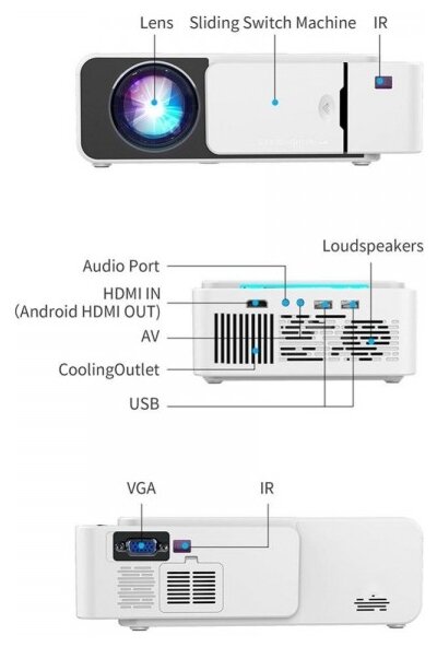 LED проектор Everycom T5 Wi-Fi (Белый)