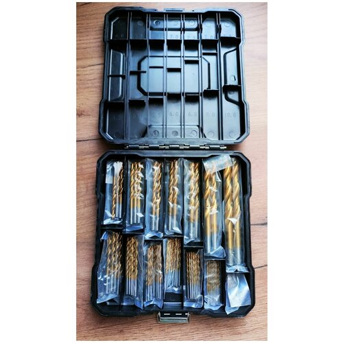 Набор сверл из быстрорежущей стали с титановым покрытием 99шт (1.5-10 мм)