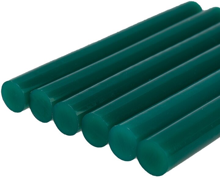 Набор зеленых экологичных клеевых стержней (100 мм - 11 мм), в упаковке 6 штук