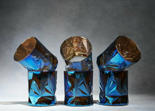 Набор стаканов Geometrica Sapphire Gold, 6шт, 340мл