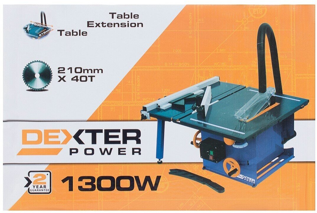 Пила стационарная Dexter Power MJ10200IIIC-I, 1300 Вт, 210 мм - фотография № 3