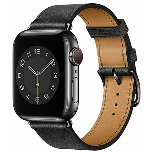 Кожаный ремешок для часов WiWU Attelage Genuine Leather Watch Bands для Apple Watch 42/44/45mm Black