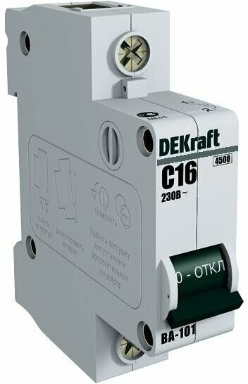 Автоматический выключатель DEKraft 1P 16А характеристика C (комплект из 4 шт.) - фотография № 3