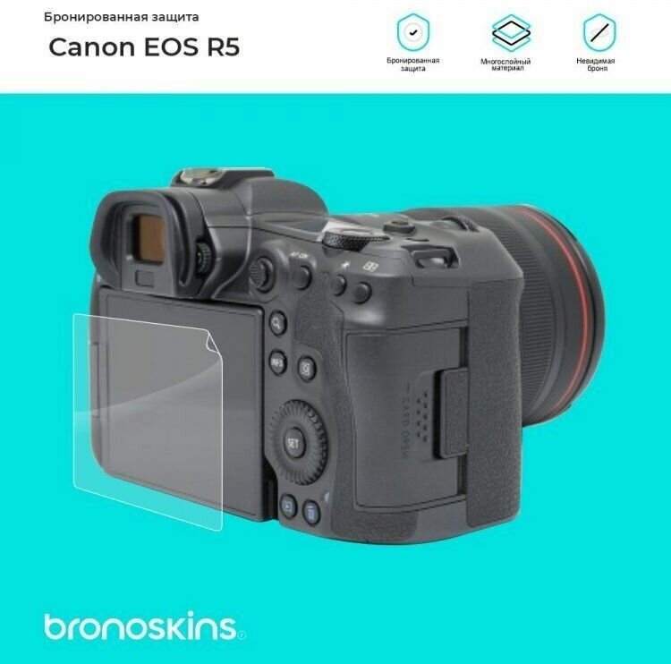 Защитная бронированная пленка на фотоаппарат Canon EOS R5 (Глянцевая, Screen - Защита экрана)
