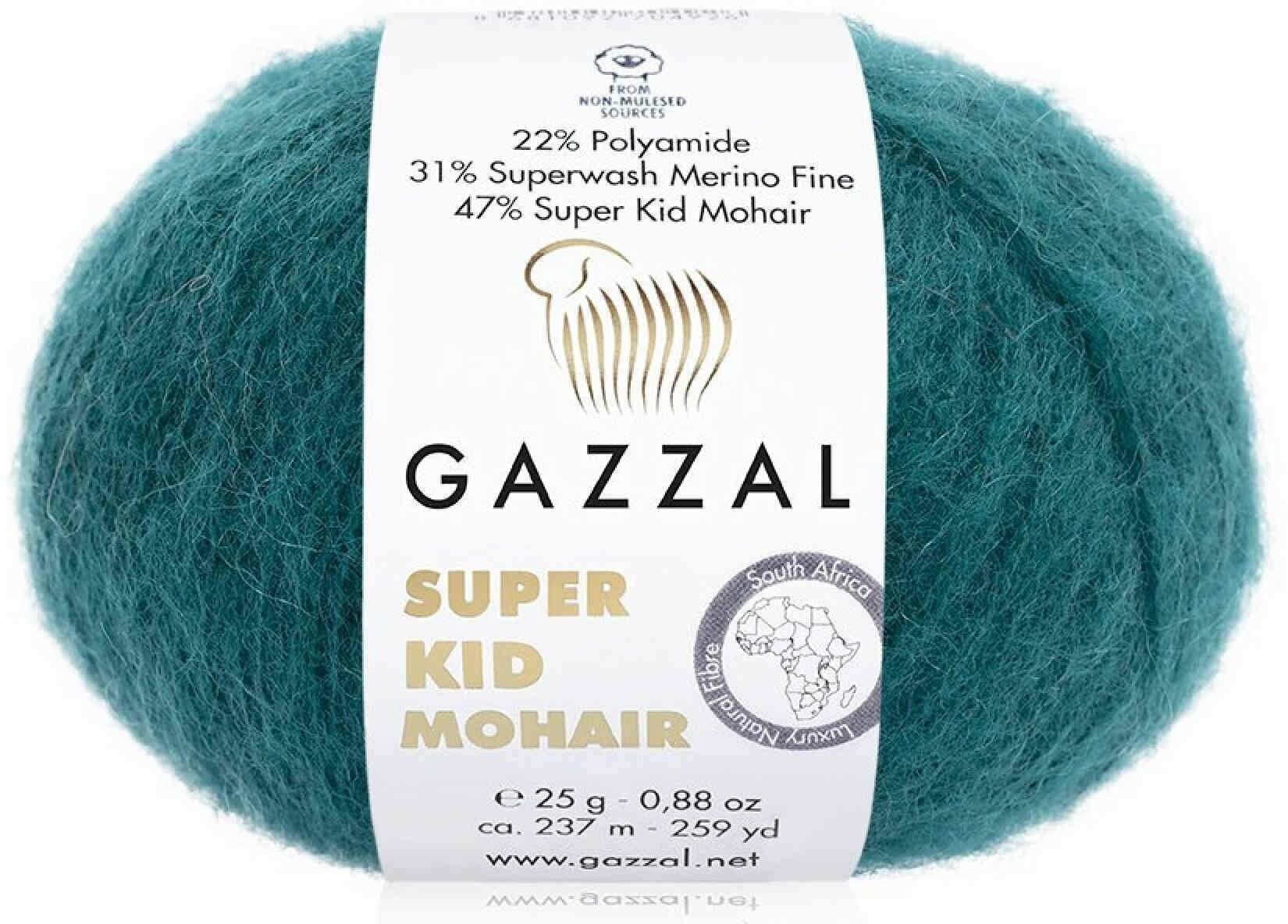 Пряжа Gazzal Super Kid Mohair морская волна (64425), 31%меринос/47%супер кид мохер/22%полиамид, 237м, 25г, 1шт