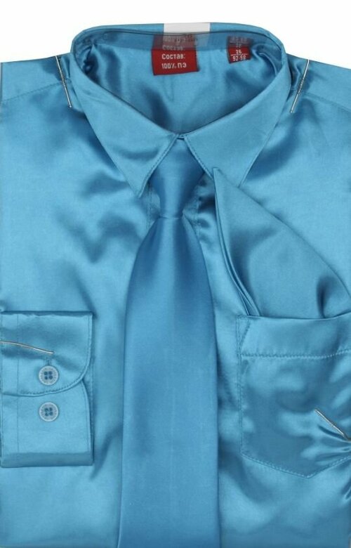 Школьная рубашка Imperator, размер 92-98, бирюзовый