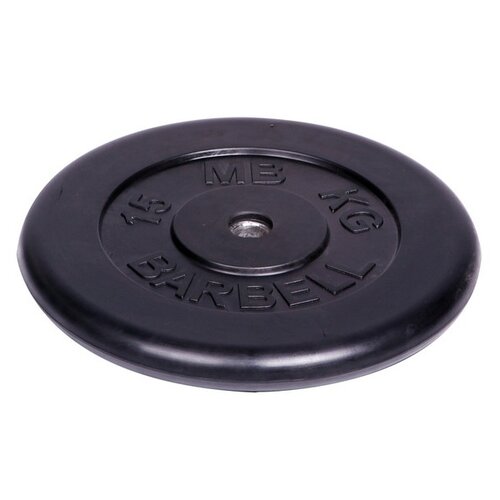 фото Диск обрезиненный barbell d 26 мм черный 15,0 кг mb barbell