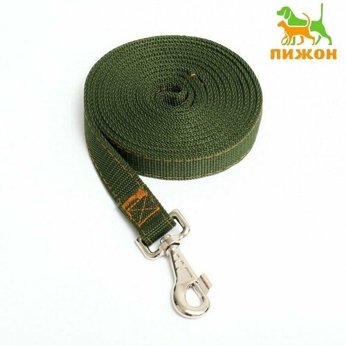 Поводок двухслойный с усиленным карабином 3 м х 25 см зелёный 1320₽