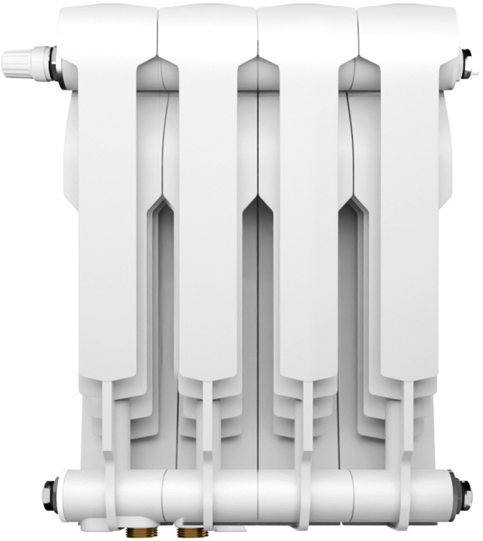 Радиатор Royal Thermo BiLiner 350 10 секций Silver Satin нижнее подключение биметалл серый - фото №3