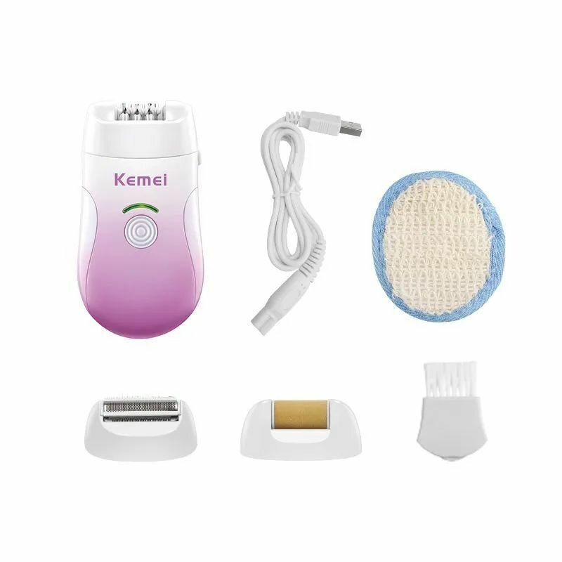 Эпилятор, бритва женская, триммер для депиляции волос, станок для бритья, электробритва для женщин, KM-908 - фотография № 3