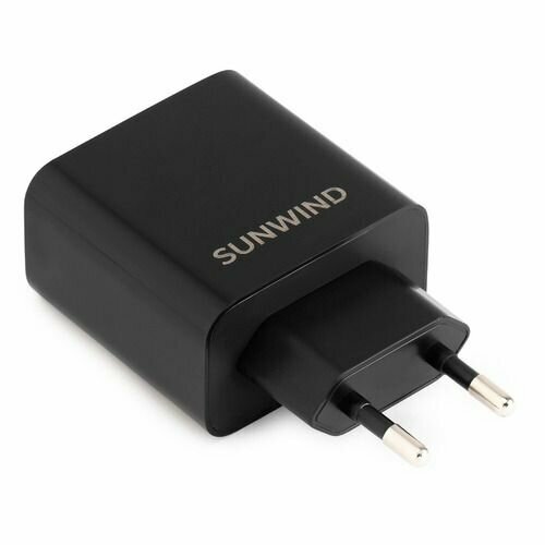 Сетевое зарядное устройство SunWind SWWB3, USB + USB type-C, 30Вт, 3A, черный [swwb3h1100bk]