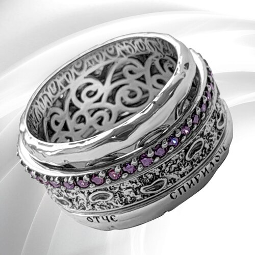 Кольцо наборное VitaCredo, серебро, 925 проба, чернение, фианит, размер 17, серебристый