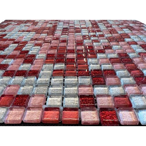 Плитка Colori Viva Levanto Розовая Стеклянная 1x1 29.8x29.8 CV11005 гладкая, глянцевая