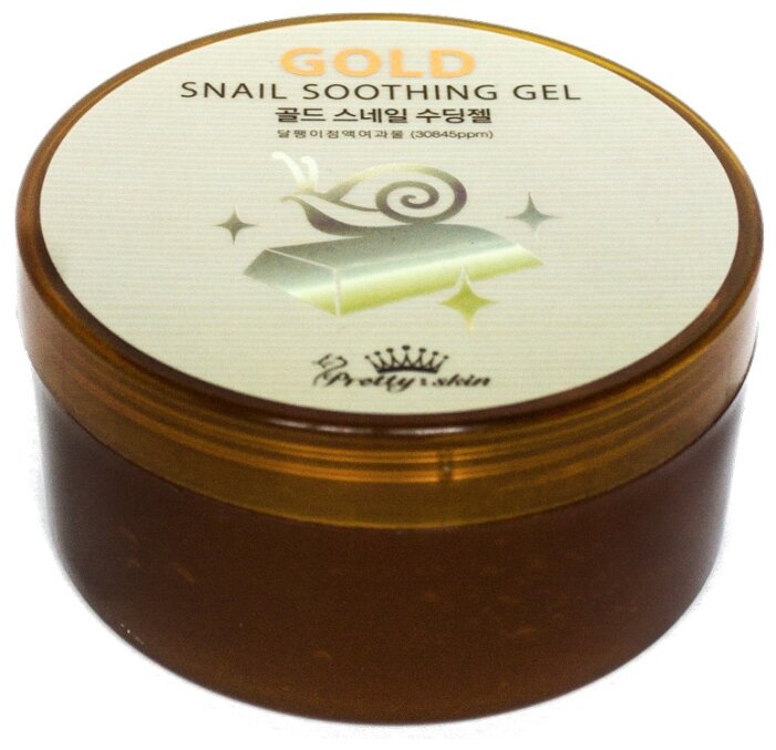 Гель для тела Pretty: skin успокаивающий с муцином улитки и золотом Gold Snail soothing gel