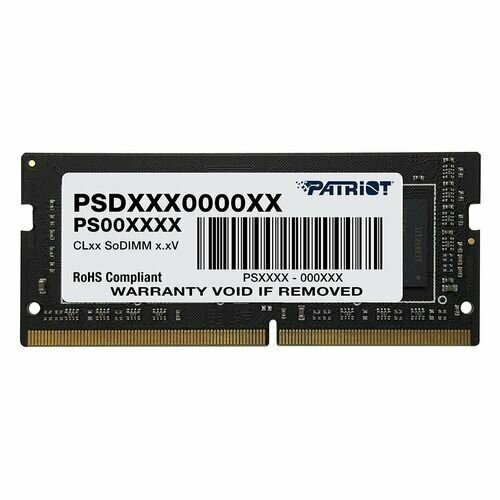 Оперативная память Patriot Signature PSD416G320081S DDR4 - 1x 16ГБ 3200МГц, для ноутбуков (SO-DIMM), Ret